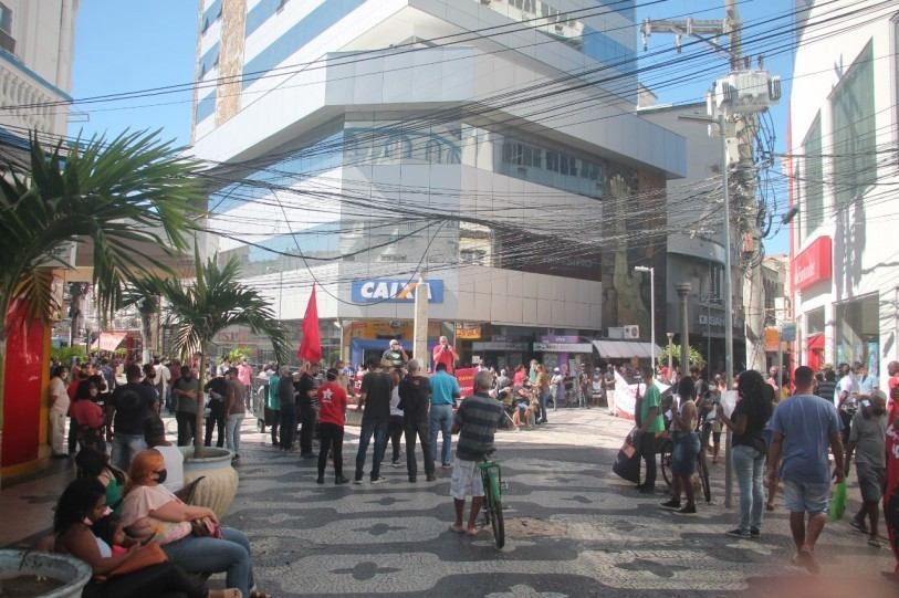 Sindicato dos Bancários promove ato contra Bolsonaro no Centro de